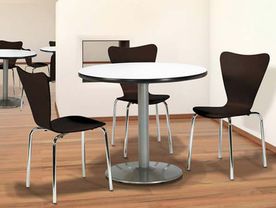 plywood kitchen chairs with round table with chrome base in Lebanon