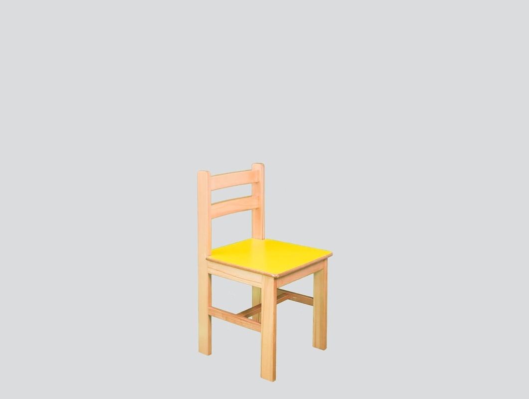 strong yellow wood kindergarten chair