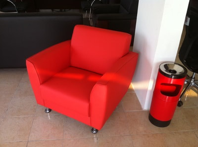 Cubo modern couch 1 seat red artificial leather