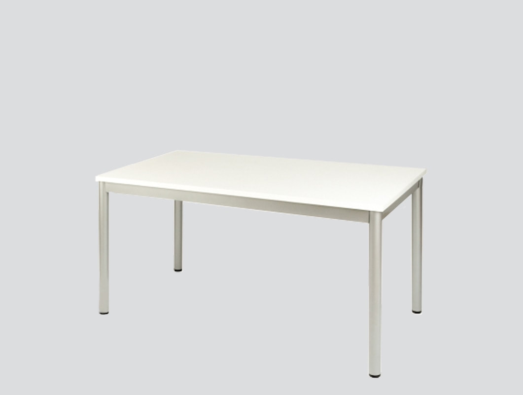 rectangular meeting table with steel legs