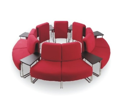 circular shape modular sofa with table upholstered tutti model