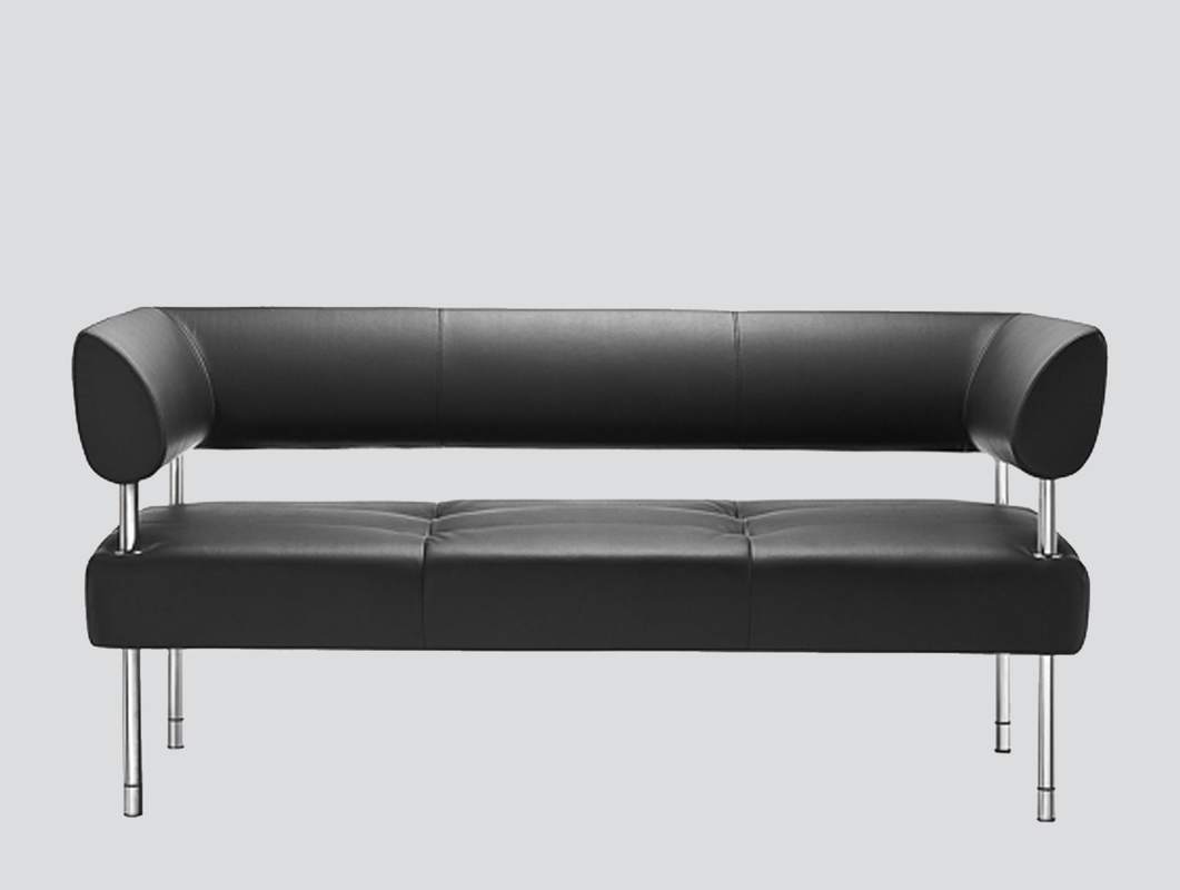 Italian sofa three seats chrome legs