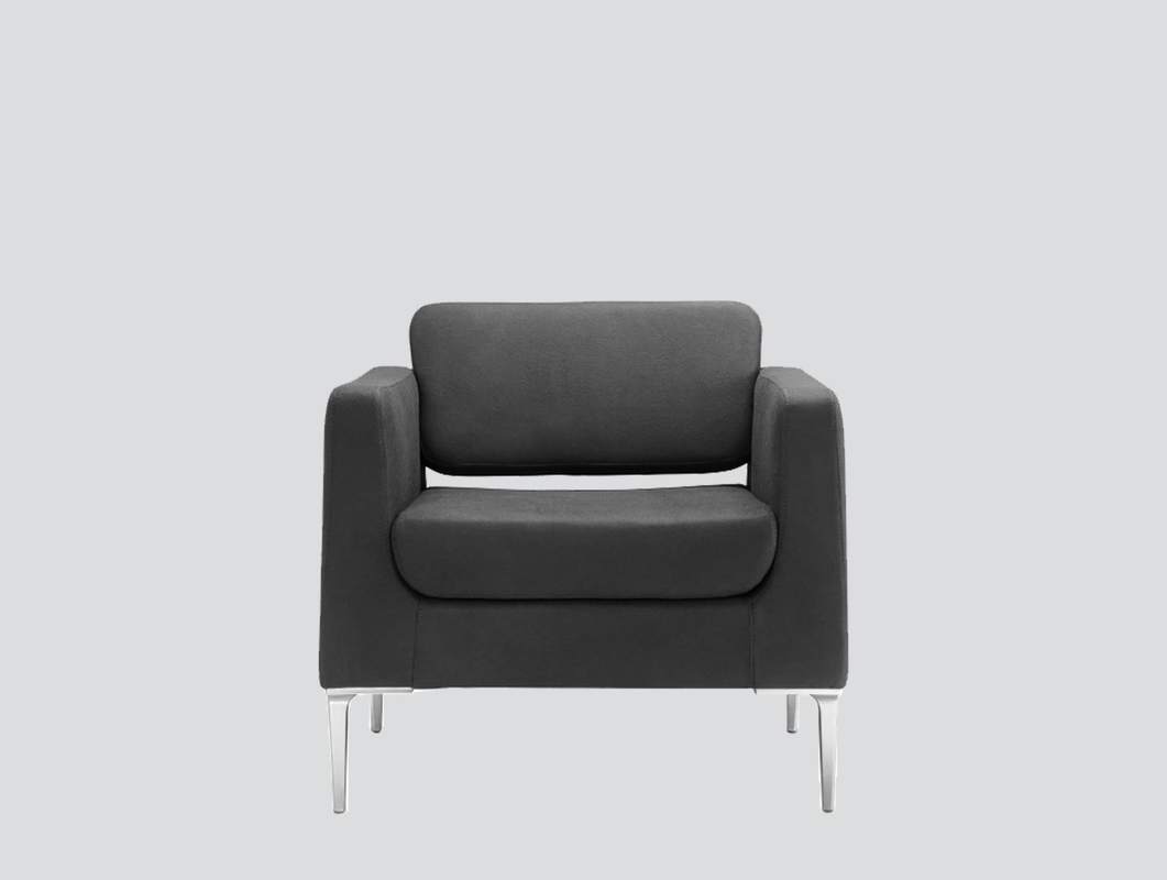 modern armchair leather chrome legs