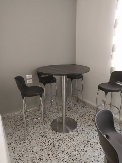 bar stools and table stainless steel base in Tripoli
