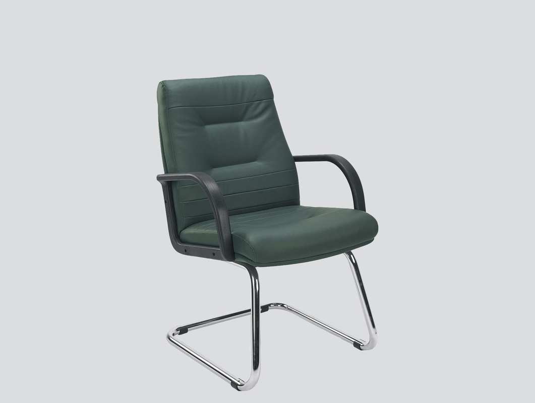 Italian leather guest chair with arms