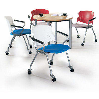 multipurpose chairs on castors with arms for small meeting table
