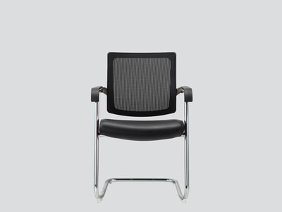 Cantilever guest chair mesh back with arms