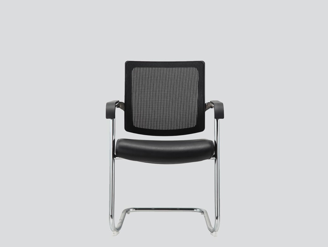 Cantilever guest chair mesh back with arms