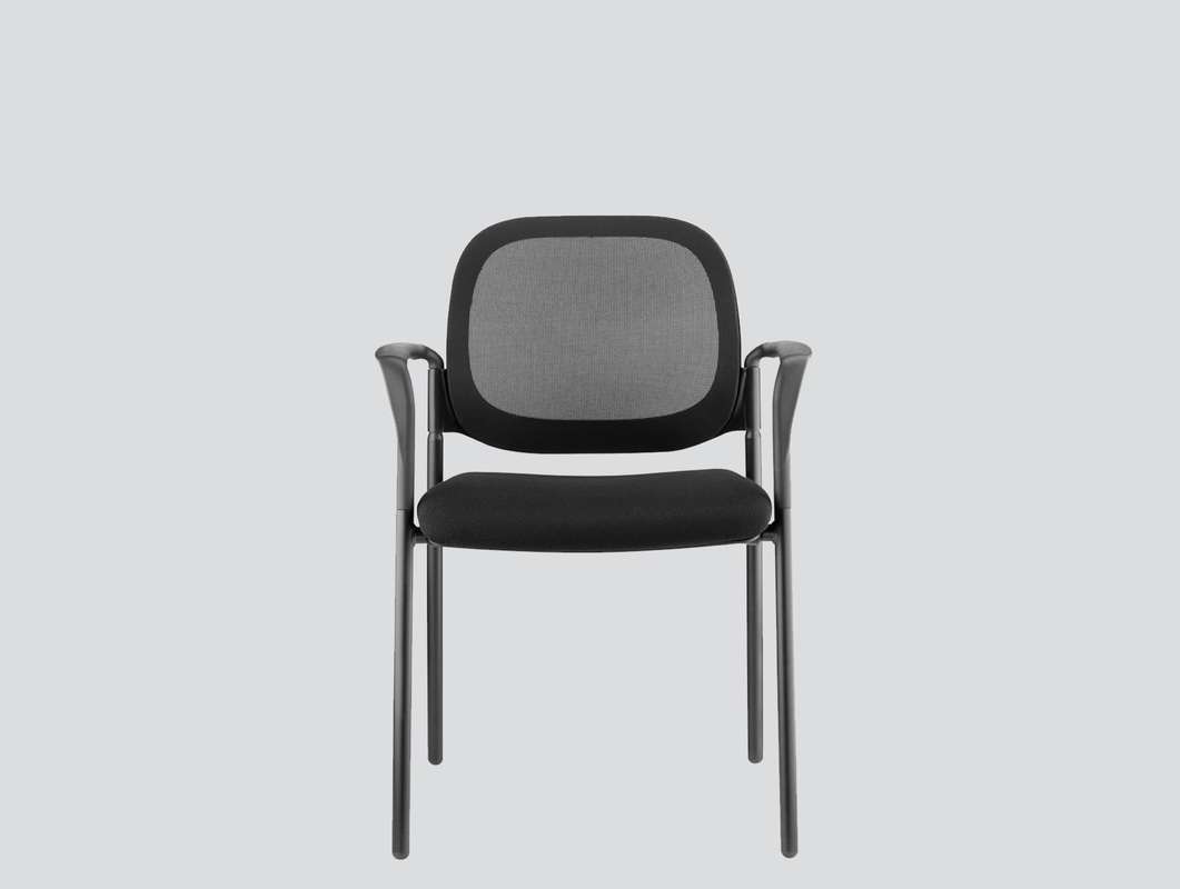 visitor chair mesh back with arms, four legs