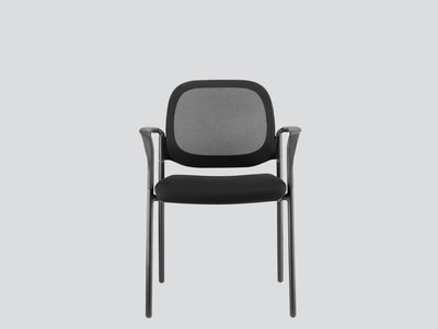 visitor chair mesh back with arms and four legs