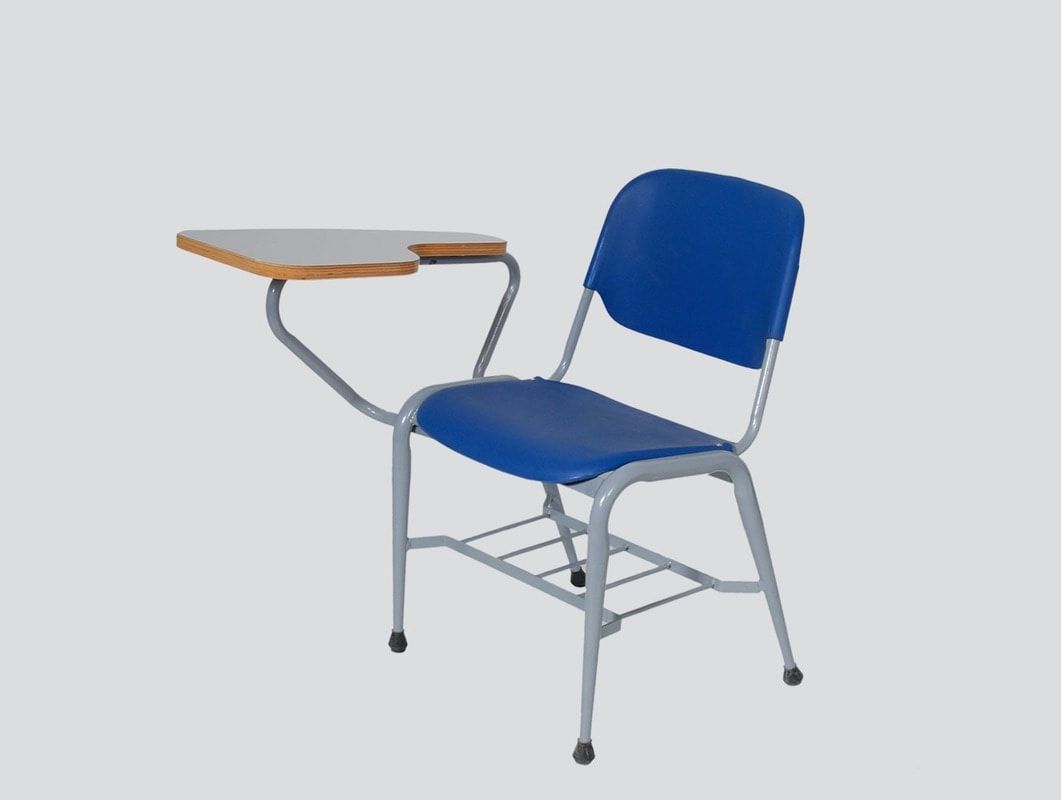 strong single plastic chair with tablet for classroom