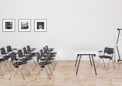 modern seminar plastic chair chrome frame