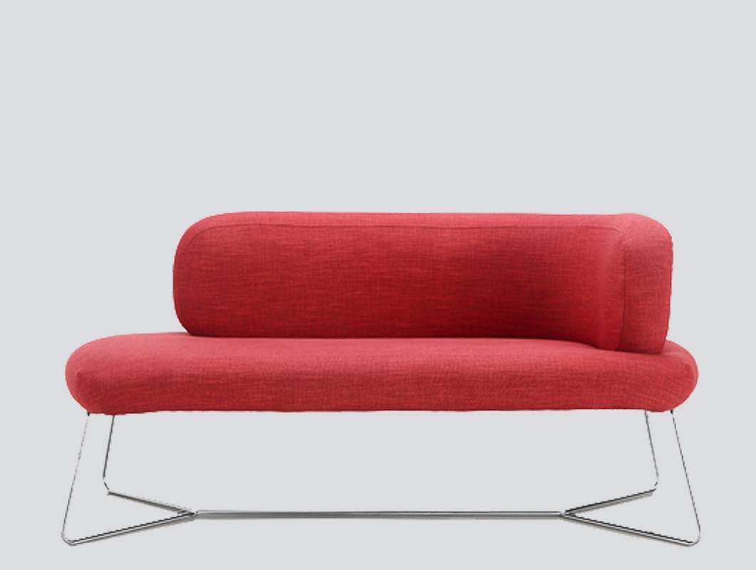 fabric lounge office sofa chrome legs