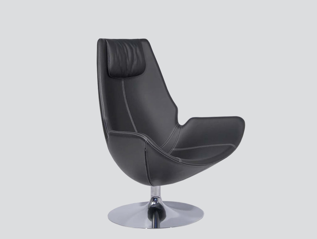 lounge chair soft polyurethane chrome trumpet base