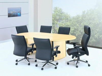 High and Medium leather office chair for oval shape table