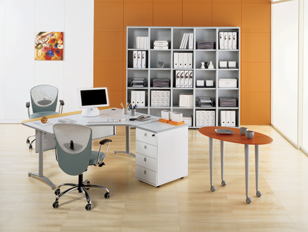 staff desk L shape with drawers