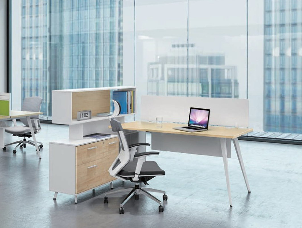 design modern desk with cabinets