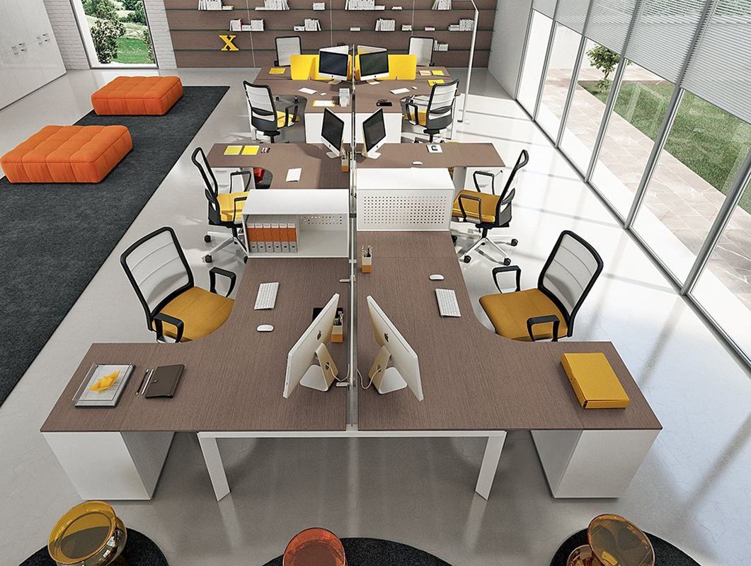 colorful and modern staff tables u shape