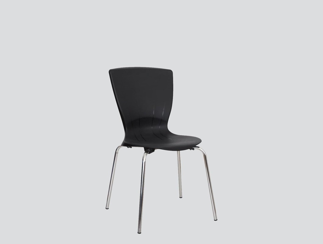 Italian plastic cafe chair chrome legs