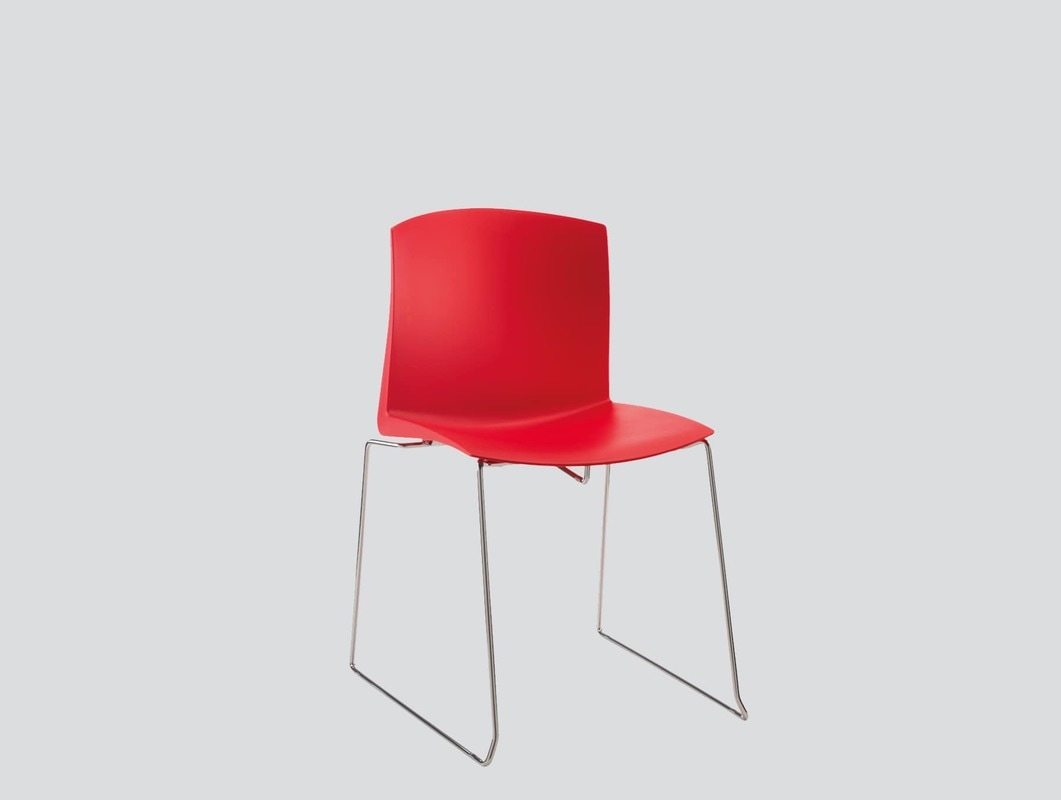 strong plastic chair sled chrome frame
