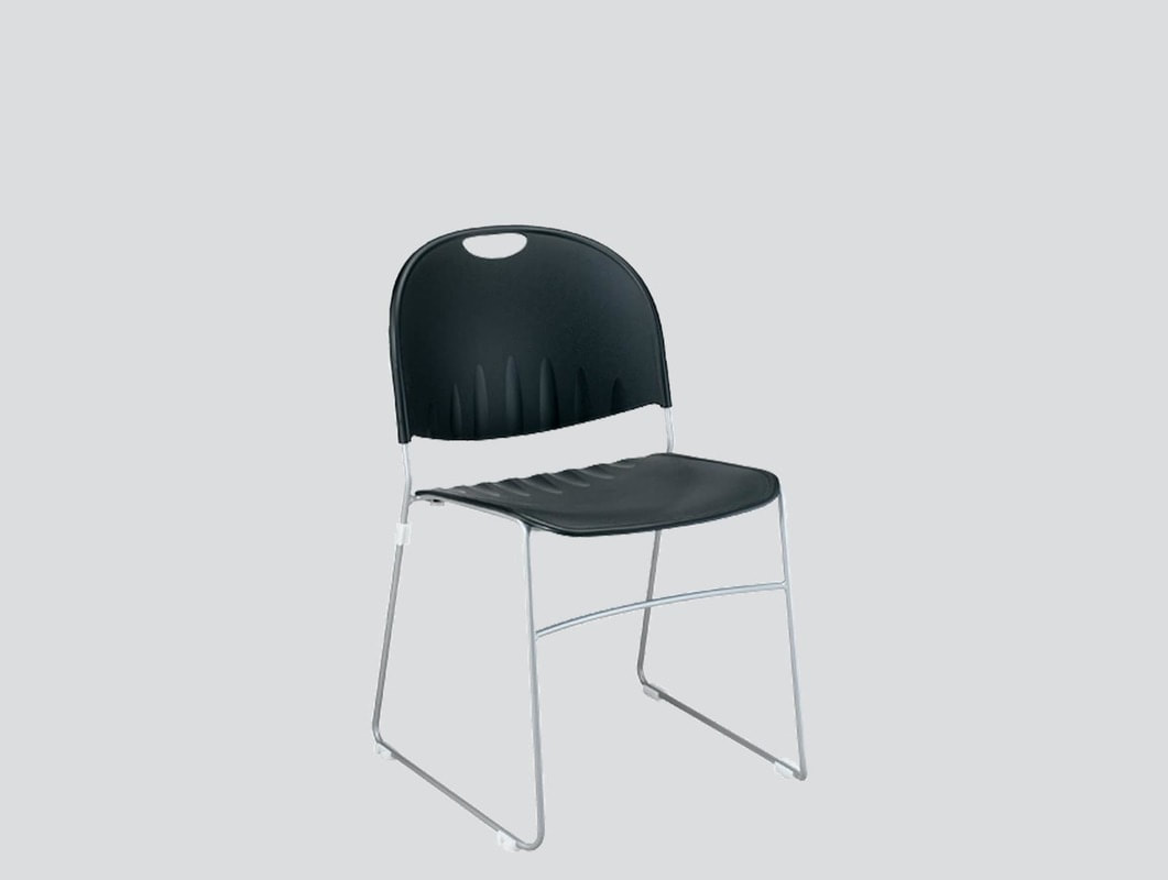 modern chrome sled base chair 