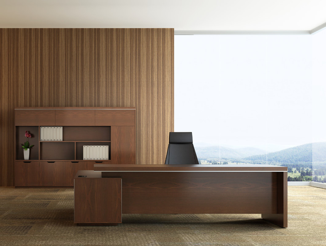 laminate manager desk l-shape with drawers