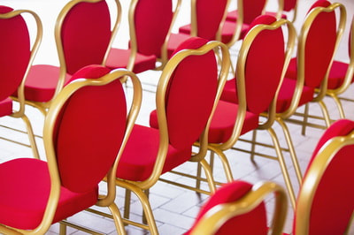 hotel chairs with gold aluminum frame in Dubai