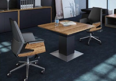 Square modern meeting table zebrano color in Jeddah