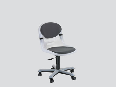 strong smile flex light grey plastic swivel chair without arms and upholstered fabric