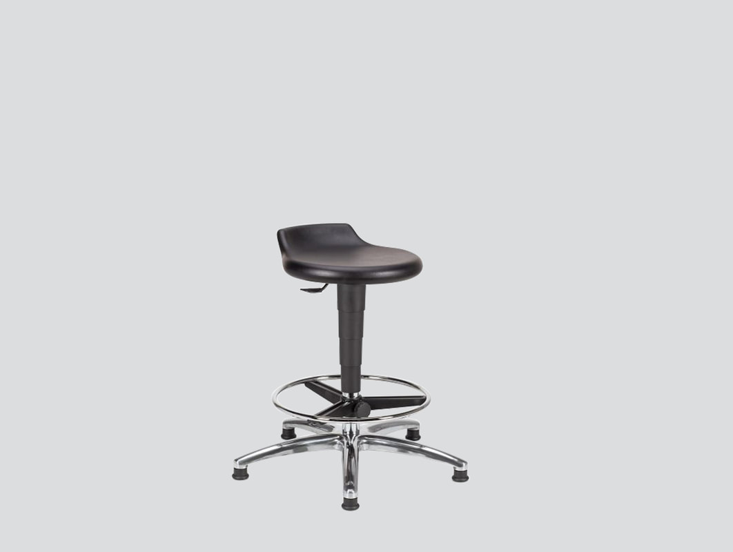 laboratory height adjustable stools polyurethane seat chrome base