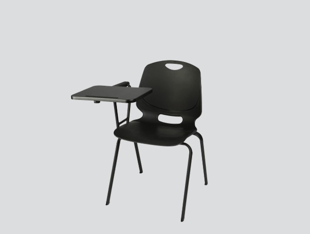 strong single plastic chair with tablet for classroom