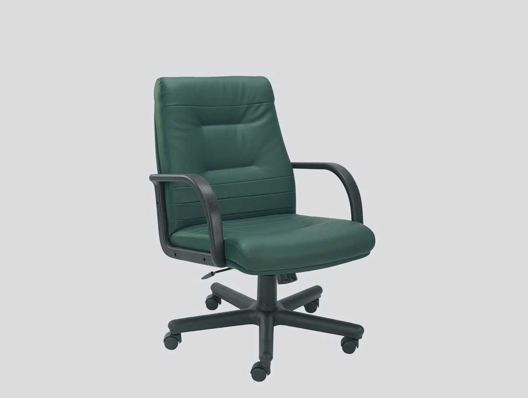 Low back leather chair with arms