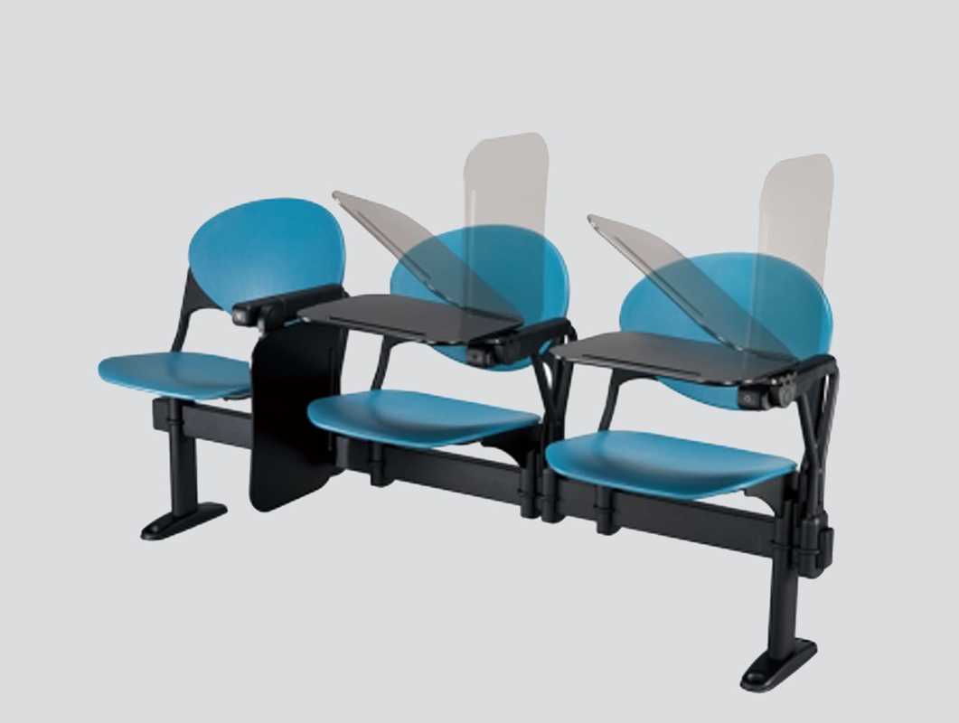plastic auditorium chairs and tables for university classes