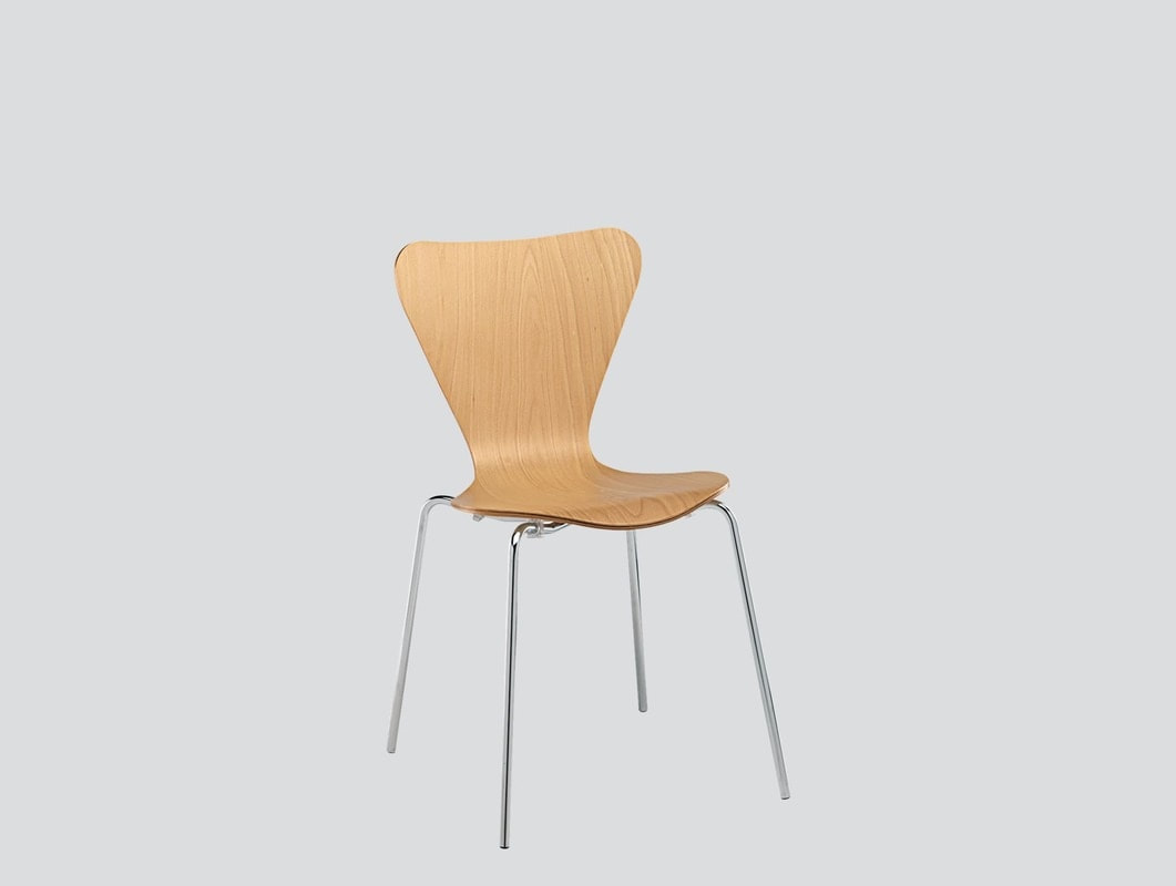 restaurant plywood chair chrome legs