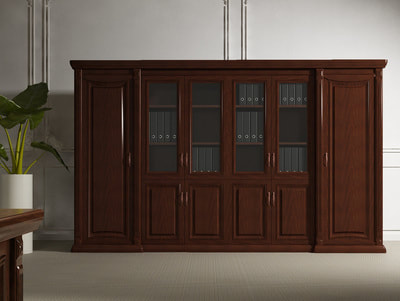 high bookcase craft classic with glass & wood doors in uae